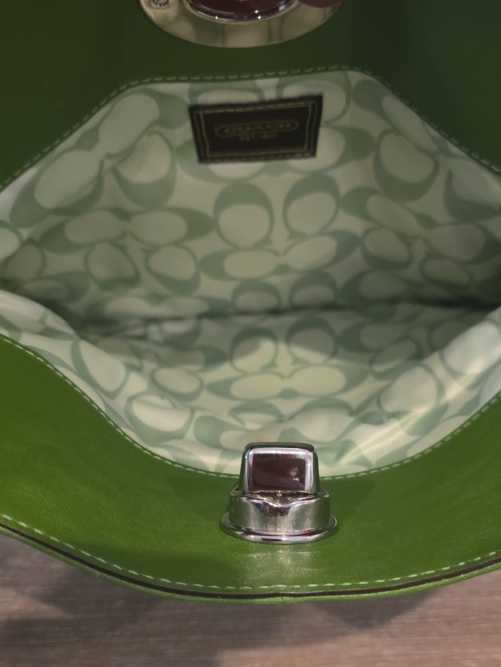 Coach Y2K Green Foldover Clutch - Picture 5 of 10